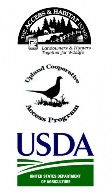 Access and Habitat board logo, UCAP logo, and USDA logo