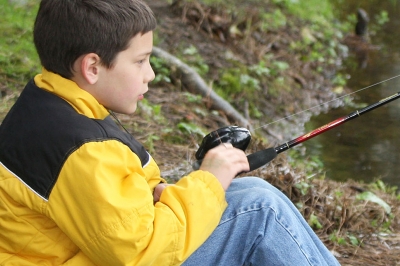 Boy fishing